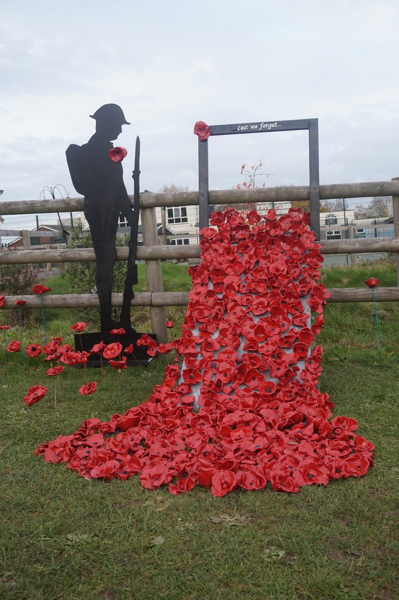 Very proud to finally assemble this art instillation created by students across all years. Hundreds of ceramic poppies on display to commemorate 100 years of remembrance. #RemembranceDay2018 #100years #ceramicpoppies #poppies #uffculme #uffculmeschool