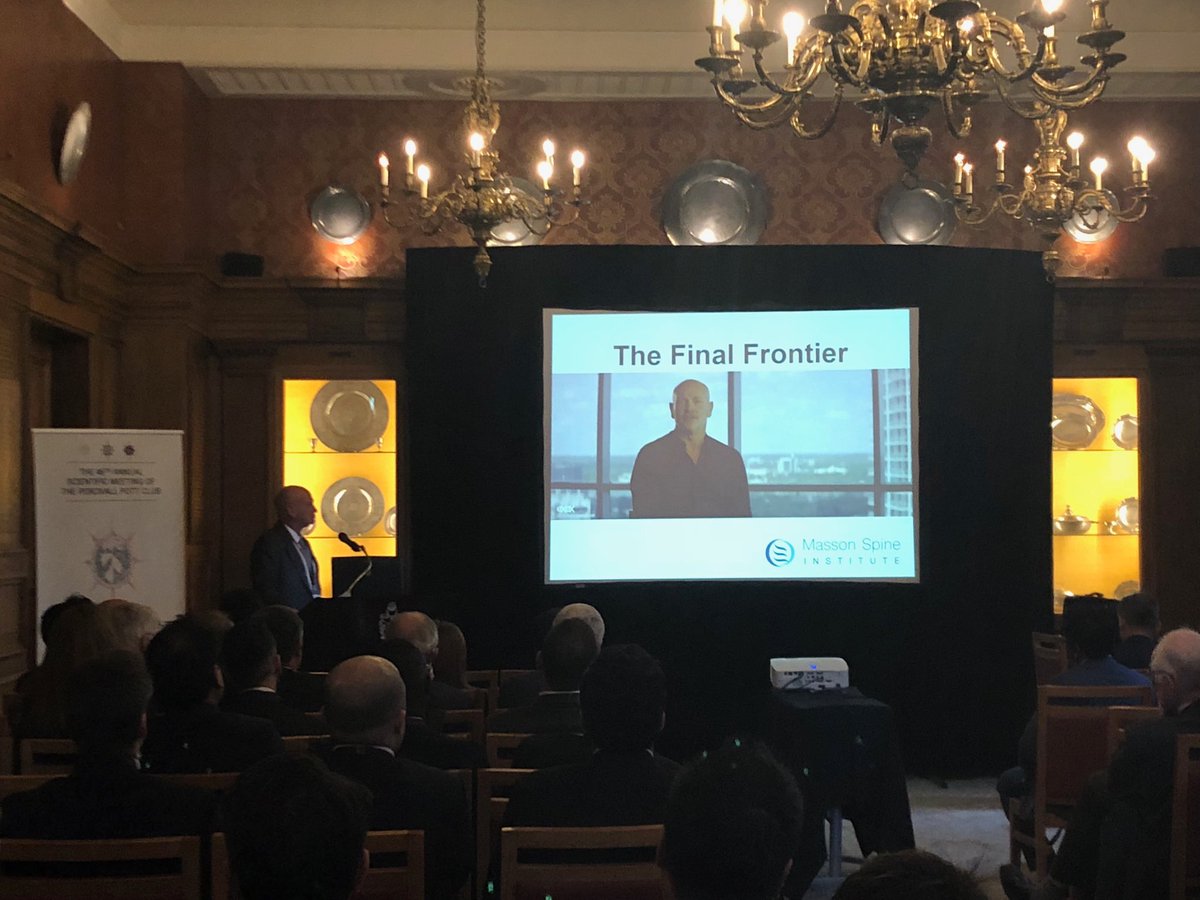 Dr Masson lecturing at the 46th annual scientific meeting of the Sir Percival Pott Club at Pewterers Hall in the City of London #Limitless #spinesurgery
