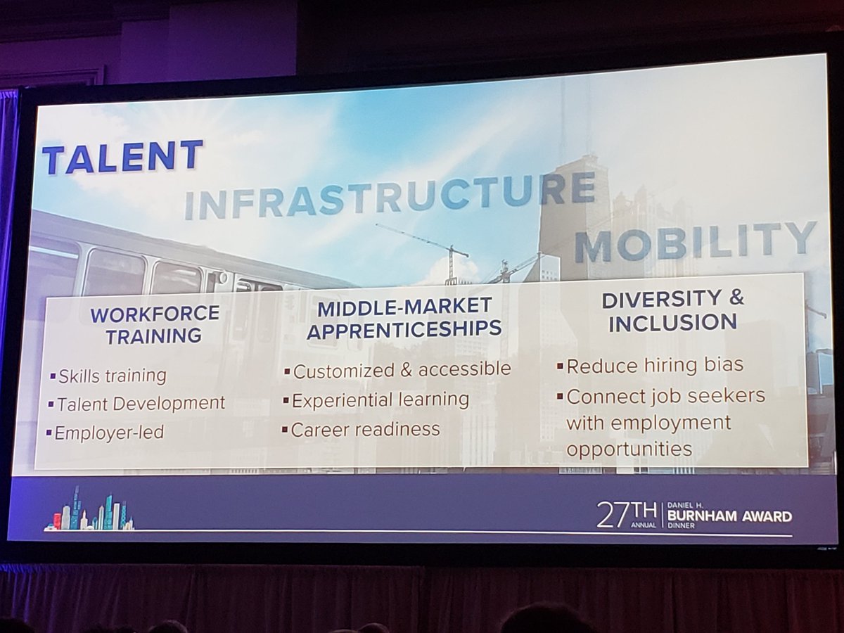 Robt_Simpson's tweet image. The Chicagoland Chamber of Commerce framework to strengthen Chicago&apos;s workforce, invest in all communities, to make Chicago a great place was unveiled last night during the 27th Daniel H. Burnham Award Dinner. #Aon #ChicagolandChamberofCommerce #AonDiversitySolutions #WBDC #CMSDC