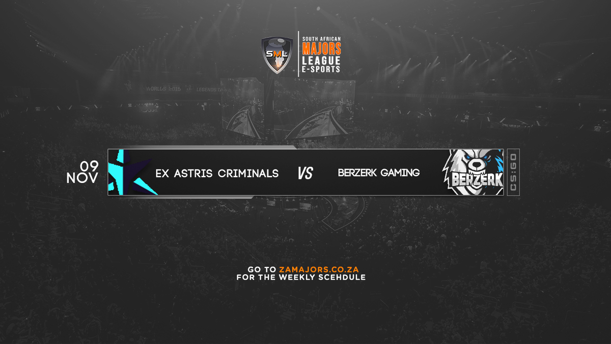 Catch Ex Astris Criminals vs BerZerk Gaming tonight at 7pm

Dont miss out!!

youtube.com/channel/UCwlqT…