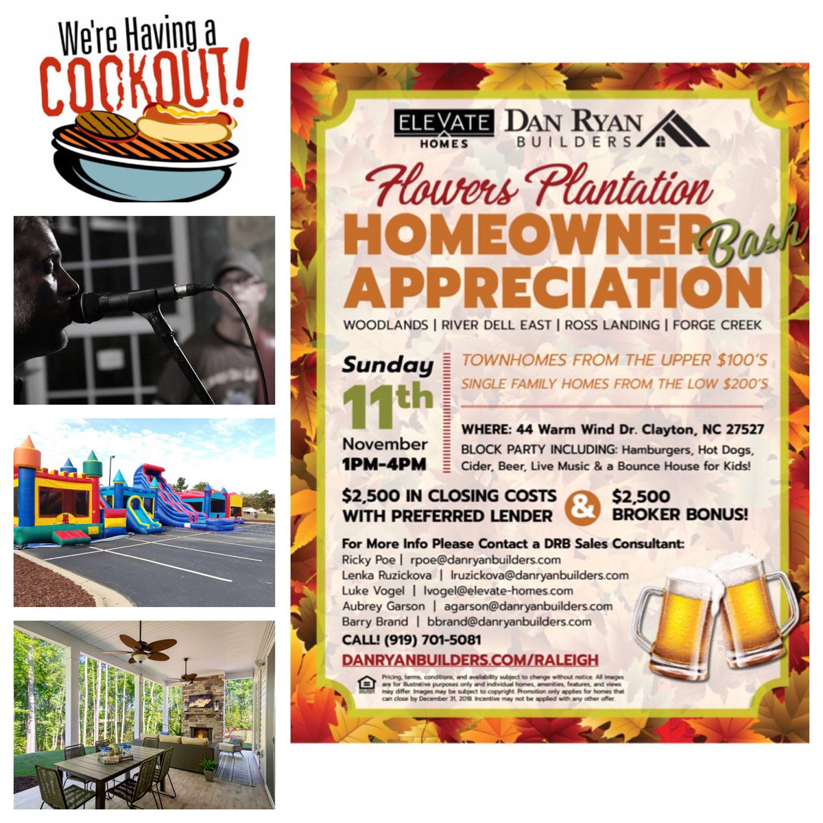 ElevateHomes55's tweet photo. 🌸FLOWERS PLANTATION HOMEOWNER/BROKER CUSTOMER APPRECIATION PARTY🌸
Enjoy a catered cookout 🍔🌭craft beer 🍻 hot cider, live music 🎶 giveaways & gorgeous model homes! RSVP today by emailing Peyton at pdavidson@danryanbuilders.com
#elevatehomes #danryanbuilders https://t.co/5iaJwDnkFz