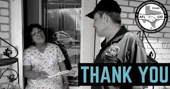 MontserratforTX's tweet image. .@TexasAFLCIO  
Knocked on more than 210,000 doors to promote a fair shot for working families and helped generate 450,000 digital impressions. #TxLabor2018
@IBEW @CWAUnion @unitehere @MachinistsUnion @TxBldgTrades @UFCW @TexasAFT  @AFSCME @RichardTrumka @lizshuler @Tefere_Gebre