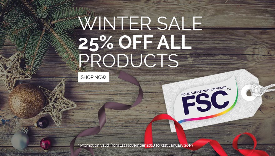 Our Winter 25% sale on the full range of FSC vitamins, supplements &amp; superfoods is now on! #winter #wellness #health
fscsupplements.com