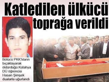 Hasan Şimşek 9 Kasım 2010 tarihinde, Kütahya Dumlupınar Üniversitesi'nde terör örgütü PKK yandaşları tarafından şehit edildi.

Unutmadık, unutmayacağız.