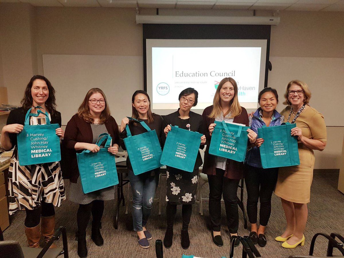 CatGaoHow's tweet photo. Thanks so much to the Cushing/Whitney Medical Library for teaching us about all those fantastic resources at the first #YRFS #EducationCouncil meeting! @YaleHousestaff @YaleIMed @YaleMedicine @yalelibrary #CushingWhitneyMedicalLibrary https://t.co/OXsIjdGl0a