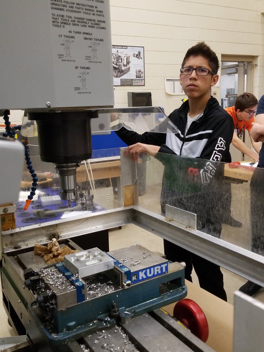 BartzTeacher's tweet image. SEHS #PrecisionMfg students proving out their first CAM program for @TMAInfo competition one at a time.  This will also help them earn their @NIMS_Inc #CNC milling operator credential.
@sdu46 @TonySandersU46
