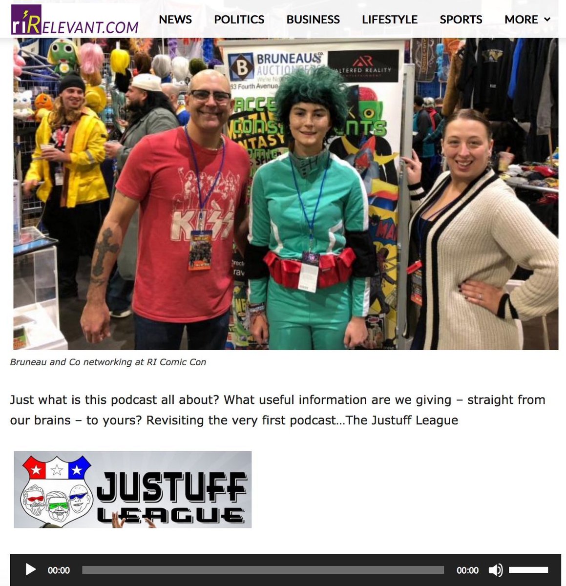 bruneauandco's tweet photo. Thanks, @RIrelevant for sharing this pic of Kevin &amp; Ashle having a great time at @ricomiccon AND for sharing our weekly @JustuffLeague #podcasts! Listen to the first one at https://t.co/9KCNZegfbH today! #ricomiccon2018 #justuffleague #podcasters #collectibles #PopCulture https://t.co/JRFK4HoeC3