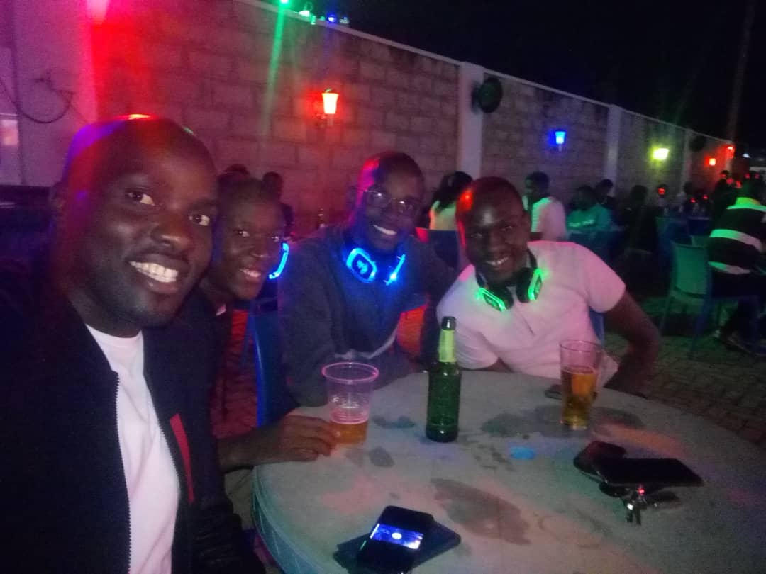 SilverKayondo's tweet photo. Grateful for these friends. Good music, good vibe, fun conversations since 2009. We work hard and play harder @KaribwijePhill2 @mx_pus @BaziraAnthony1 #MaxLounge #SilentDisco #TeamFormidable https://t.co/KDvfoqTMnv