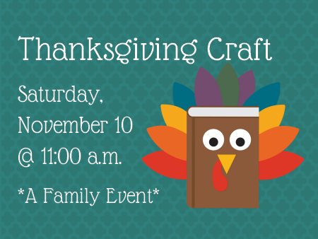 alvin_library's tweet image. Make sure you stop in to make a Thanksgiving craft tomorrow morning! #thealvinlibrary #craftsatthelibrary #saturdaysatthelibrary 4la.co/1P5S4T