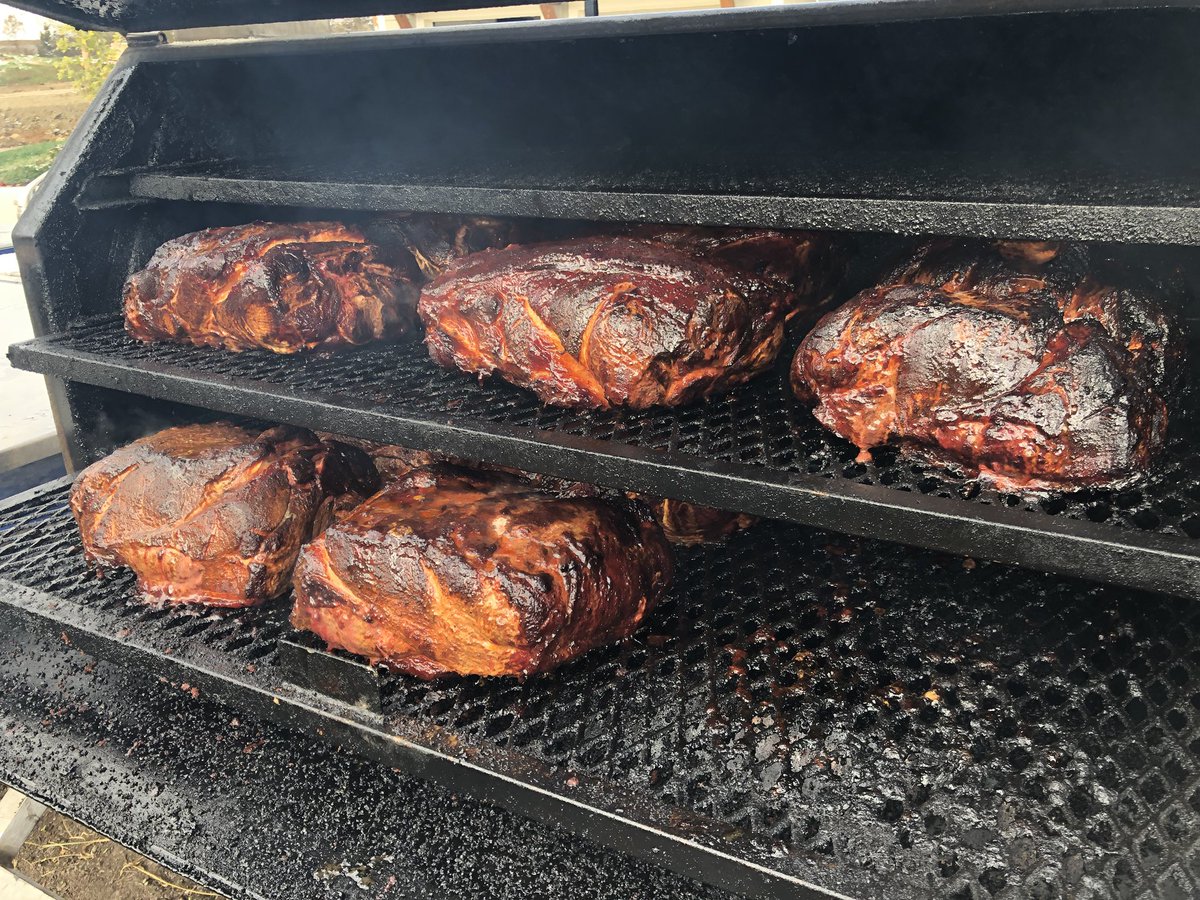 Briskets yesterday and Butts today! #cmon #porkbutt #meatsweats #pulledpork #bbq #smokedmeats #kcbbq