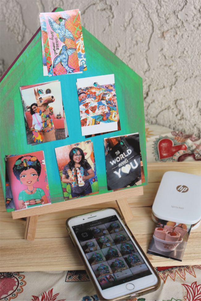 Create an upright photo album with your HP Sprocket. All it takes is a block of wood and a few nails to bring it to life. See how <a href="/CraftyChica/">Kathy Cano-Murillo</a> did it: ow.ly/B2uR30myWaG