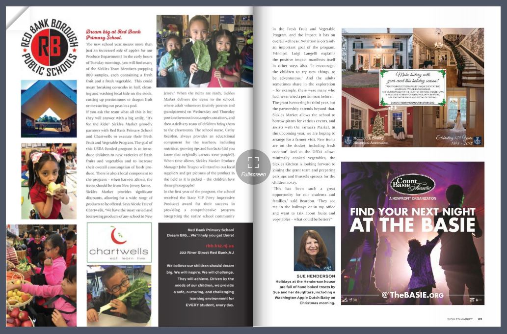 What a perfect article featuring our school in the <a href="/SicklesMarket/">Sickles Market</a> magazine (pages 64-65)! Our Community Partners are THE BEST! mag.sicklesmarket.com <a href="/RedBankSup/">Dr. Jared Rumage</a> @Nursecathyr <a href="/NewJerseyDOE/">New Jersey Department of Education</a> <a href="/ChartwellsK12/">Chartwells K12</a> <a href="/USDANutrition/">USDANutrition</a> <a href="/USDA/">Dept. of Agriculture</a> <a href="/JerseyFreshNJDA/">Jersey Fresh</a> <a href="/NJDA/">NJDA</a> <a href="/rbbef/">Red Bank Borough Education Foundation</a> <a href="/rbbea1/">RBBEA</a> #RBBisBIA