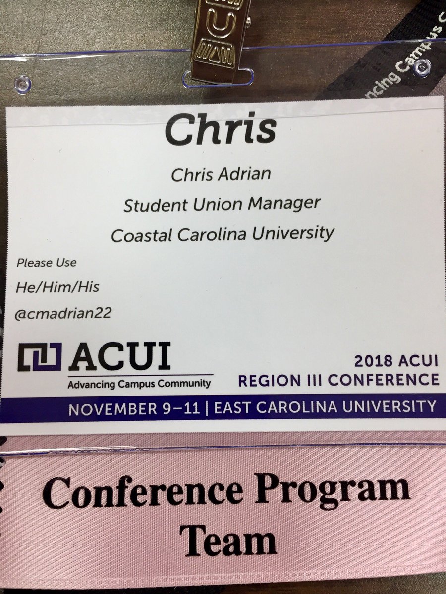 Looking forward to @ACUIRegionIII #ChartingOurCourse Conference @EastCarolina. #tealnation