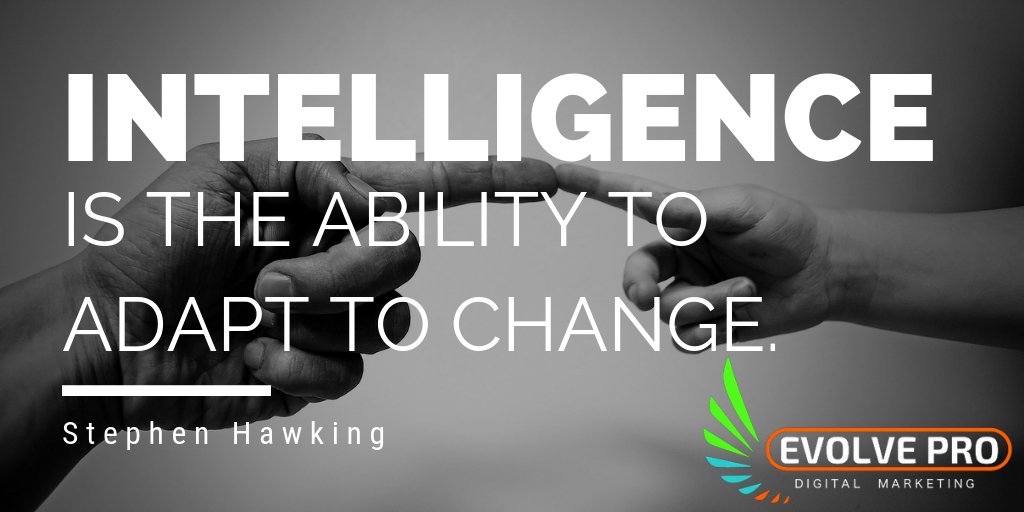 EvolveProDigit's tweet image. Stephen Hawking's  definition of intelligence ! 

#motivationalquotes #entrepreneurs #entrepreneurlife #entrepreneurship #brandyourbusiness #branddevelopment #quoteoftheday #businessmarketing #dailymotivation #startupbusiness #marketingtips #SMMExpert #SMM #Startup