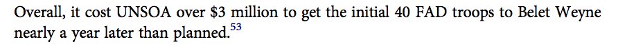 Just getting 40  #Djibouti soldiers to their designated area of operation in  #Somalia cost UNSOA over $3 million.