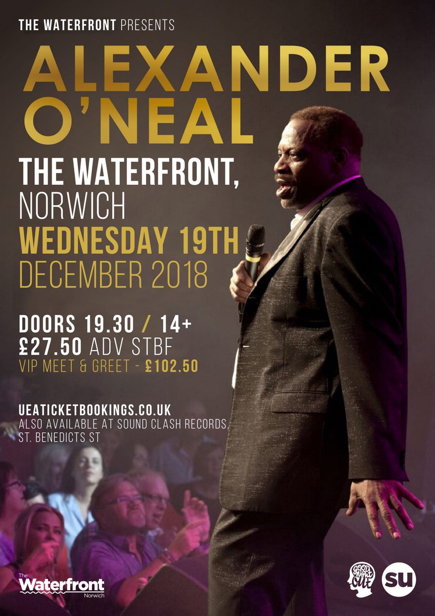 Not long now until we receive soul legend @AlexanderO_Neal at the Waterfront! We can't wait to listen to some of his biggest hits - If You Were Here Tonight, Fake, or Criticize - live! Tickets are predictably flying, so you better get yours now! >> buff.ly/2SZWqqg