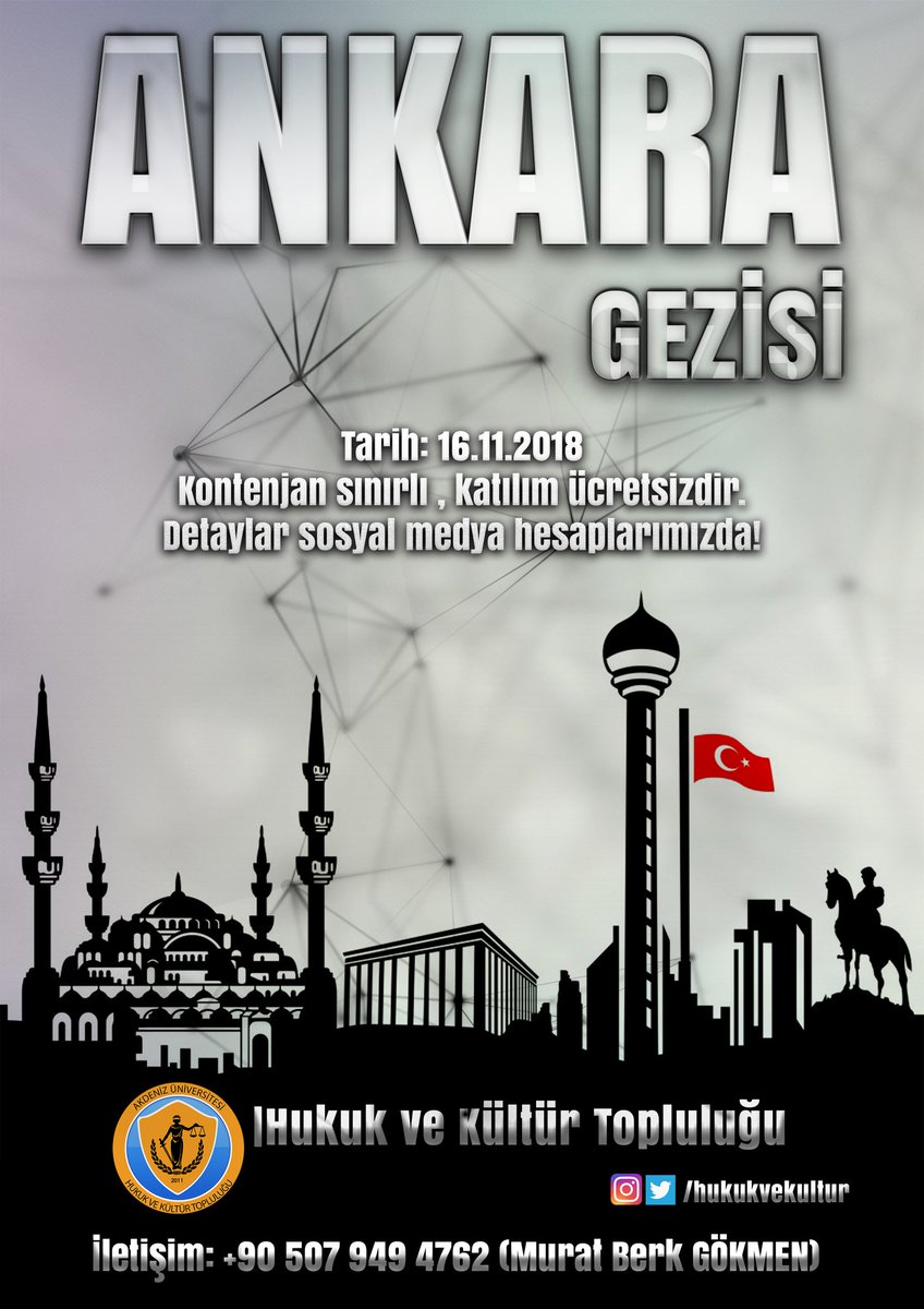 10 Kasım'da yapmayı planladığımız Ata'yı Ziyaret Anıtkabir Gezimizi, sınavlar öncesine denk gelmesi sebebiyle 16.11.2018 tarihinde yapacağımızı sizlere sevinçle duyurmak isteriz.
Katılım ücretsiz olup kontenjanımız sınırlıdır. Kayıt için bizimle iletişime geçebilirsiniz.