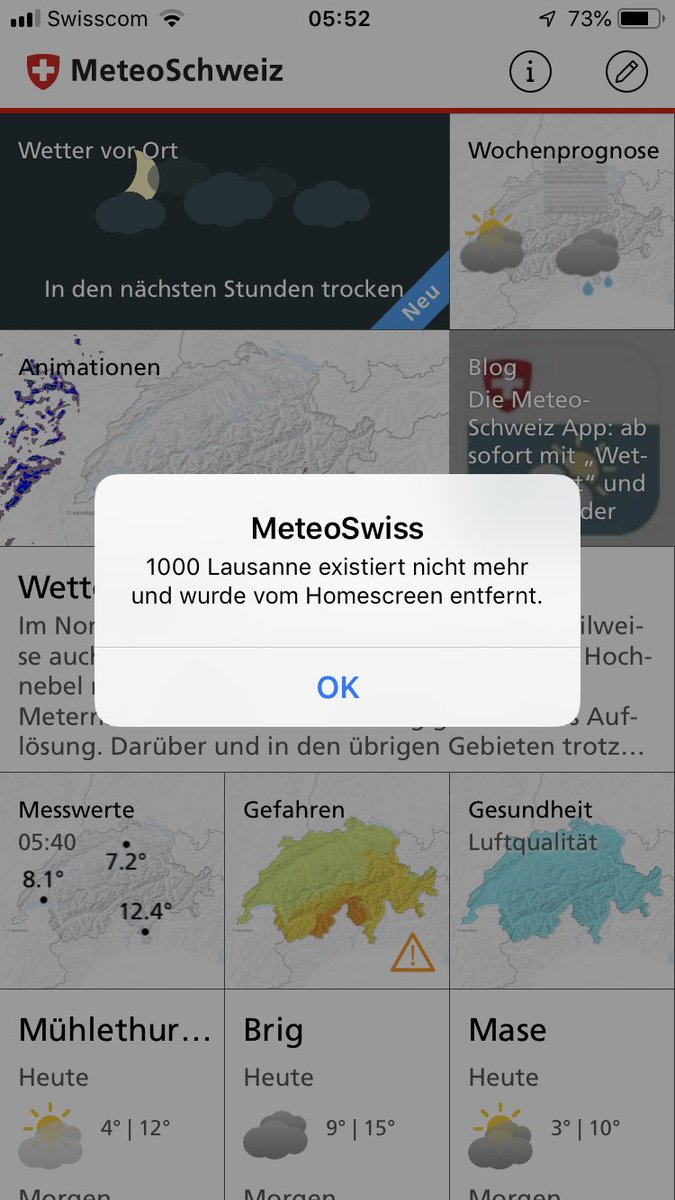 David Parel π¨ππ΅π± (@davidparel) on Twitter photo Die Schweizerkarte muss korrigiert werden. Lausanne gibt es nicht mehr. Traurig! <a href="/meteoschweiz/">MeteoSchweiz</a> #app #fail #funny #lausanne Die Schweizerkarte muss korrigiert werden. Lausanne gibt es nicht mehr. Traurig! <a href="/meteoschweiz/">MeteoSchweiz</a> #app #fail #funny #lausanne