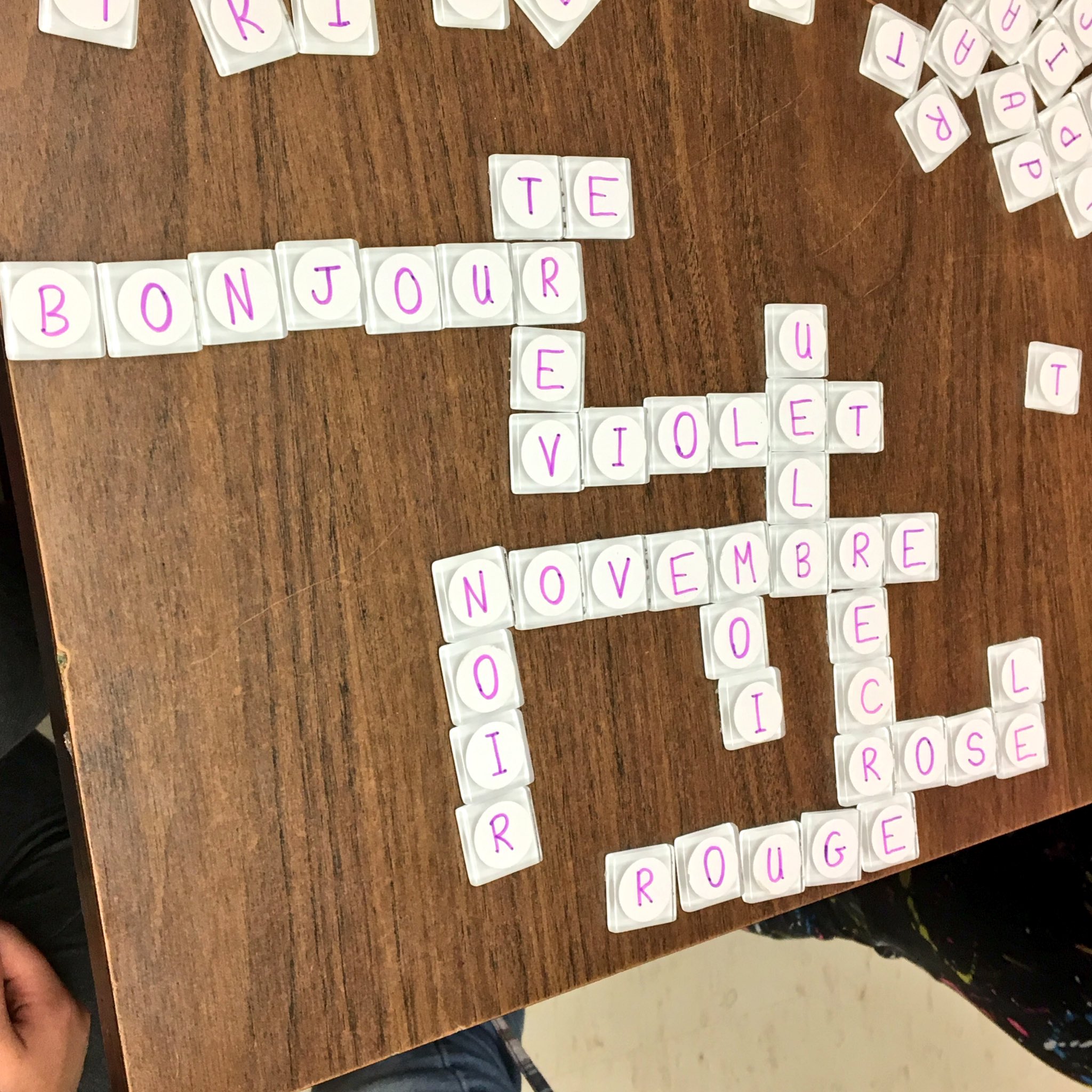 F Croft on Twitter "Students played Bananagrams in French to show what