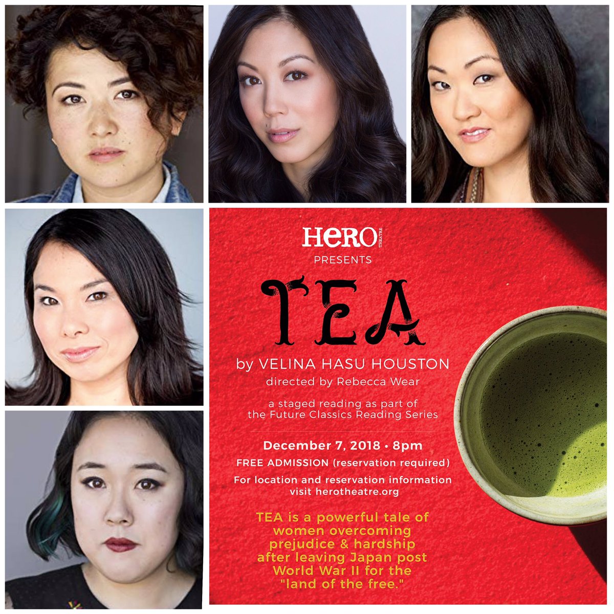 Introducing the cast of TEA! Lisa Dring, @BrittIshibashi, @jullylee, @AndreaLwin & @RosieNarasaki !!! 
#TEAHero #marvelsrunaways #hulu #womenplaywrights #latheatre #herotheatre #teamhero #futureclassics