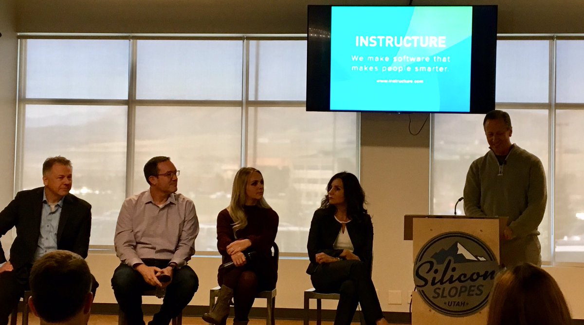 Frostbe's tweet photo. “Company culture is of the people. We own our values and we live our values.” @Instructure President and soon-to-be CEO Dan Goldsmith at today’s @siliconslopes Town Hall on building amazing company cultures. #culturematters #UTTech https://t.co/O61Hqw6C7V