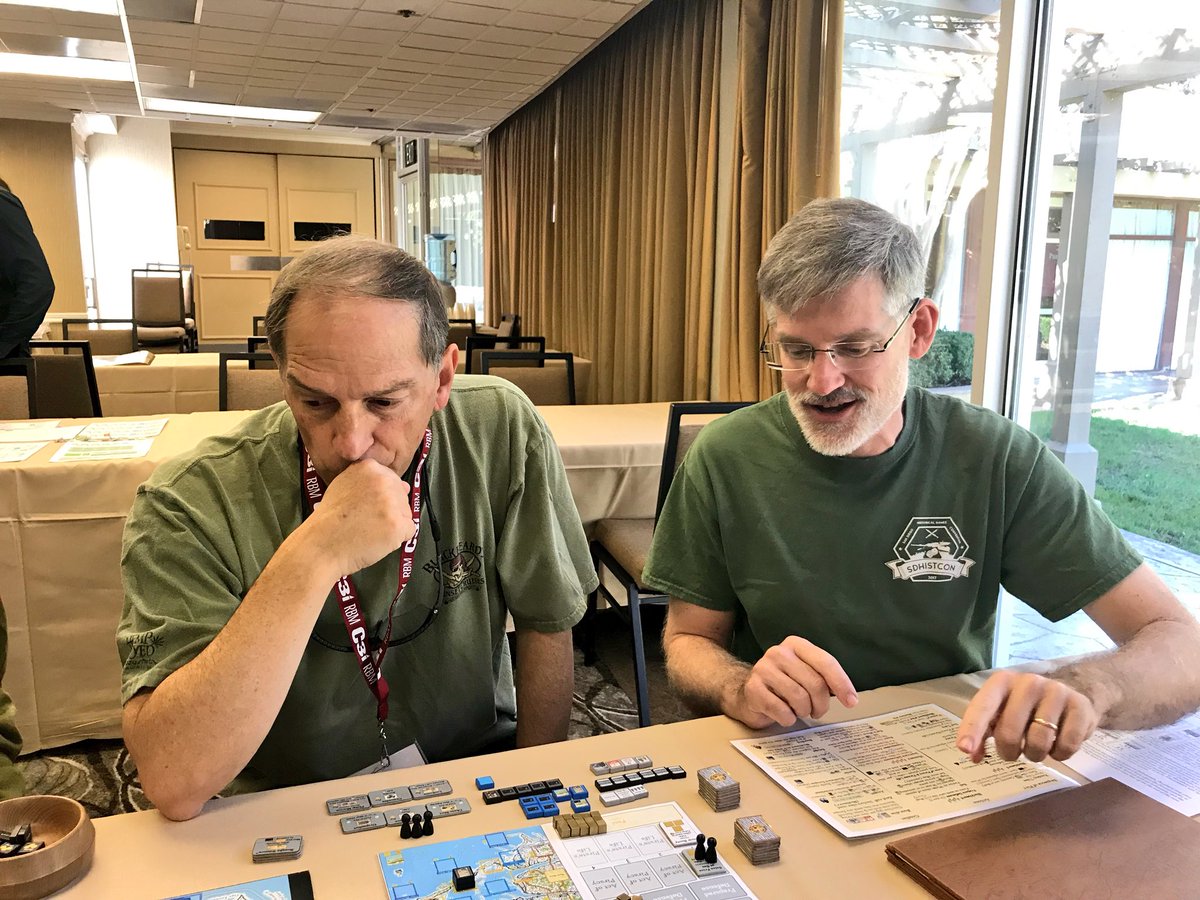 moesgametable's tweet image. Checking out @Volko26 Hunt for Blackbeard from @gmtgames this morning at #SDHistCon. Meatier than you think at first glance. Fast game that poses unique problems for pirates &amp;amp; hunters w/ variable ways to solve. If you like smart cat &amp;amp; mouse play, well worth doing the P500 IMO. 👍🏻