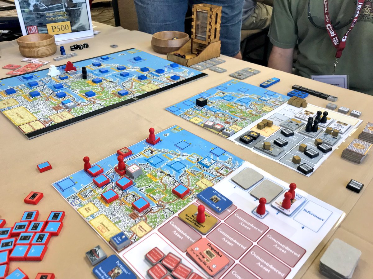 moesgametable's tweet image. Checking out @Volko26 Hunt for Blackbeard from @gmtgames this morning at #SDHistCon. Meatier than you think at first glance. Fast game that poses unique problems for pirates &amp;amp; hunters w/ variable ways to solve. If you like smart cat &amp;amp; mouse play, well worth doing the P500 IMO. 👍🏻