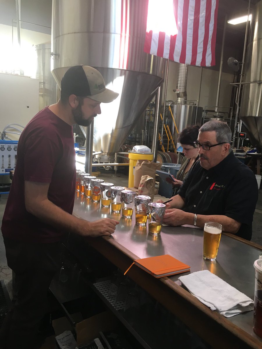 TheTomme's tweet image. Steve is leading Tom and Isabel from ⁦@MonksCafePhilly⁩ on a tour of samples for this year&apos;s blending of 24 Steps. Seems like some fun times ahead this Friday. ⁦@sdbeerweek⁩ ⁦@WestCoasterSD⁩ ⁦@lostabbey⁩ #sdbeerweek