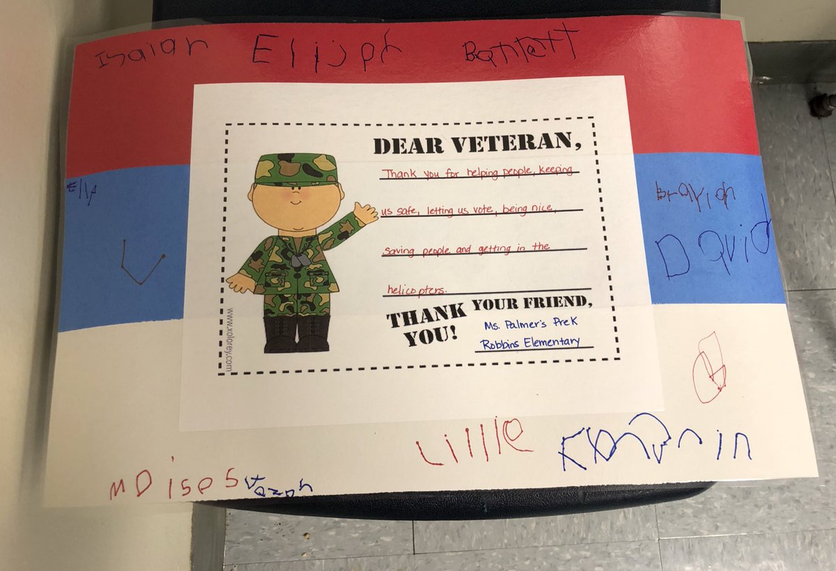 PalmerPreK's tweet photo. Thankful for our Veterans!! @RobbinsRockets @PalmerPreK @BullardKim #VeteransDay2018 https://t.co/Bn1gbItgFS