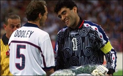 One of Iran's heros from the 1998 World Cup is goalkeeper Ahmad Abedzadeh, who shut out the US in the group stage. His son, Amir Abedzadeh, has replicated his father 20 years later and plays for Maritimo in Portugal