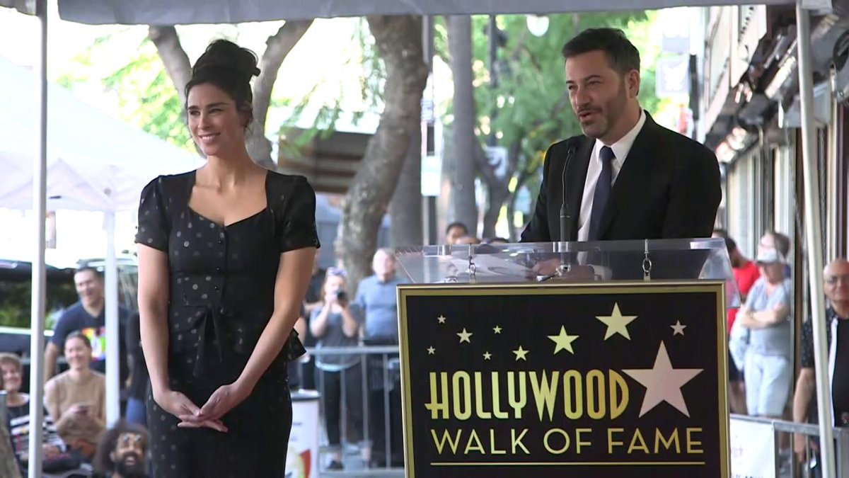 Jimmy Kimmel - Sarah Silverman Walk of Fame, image size:1200x675