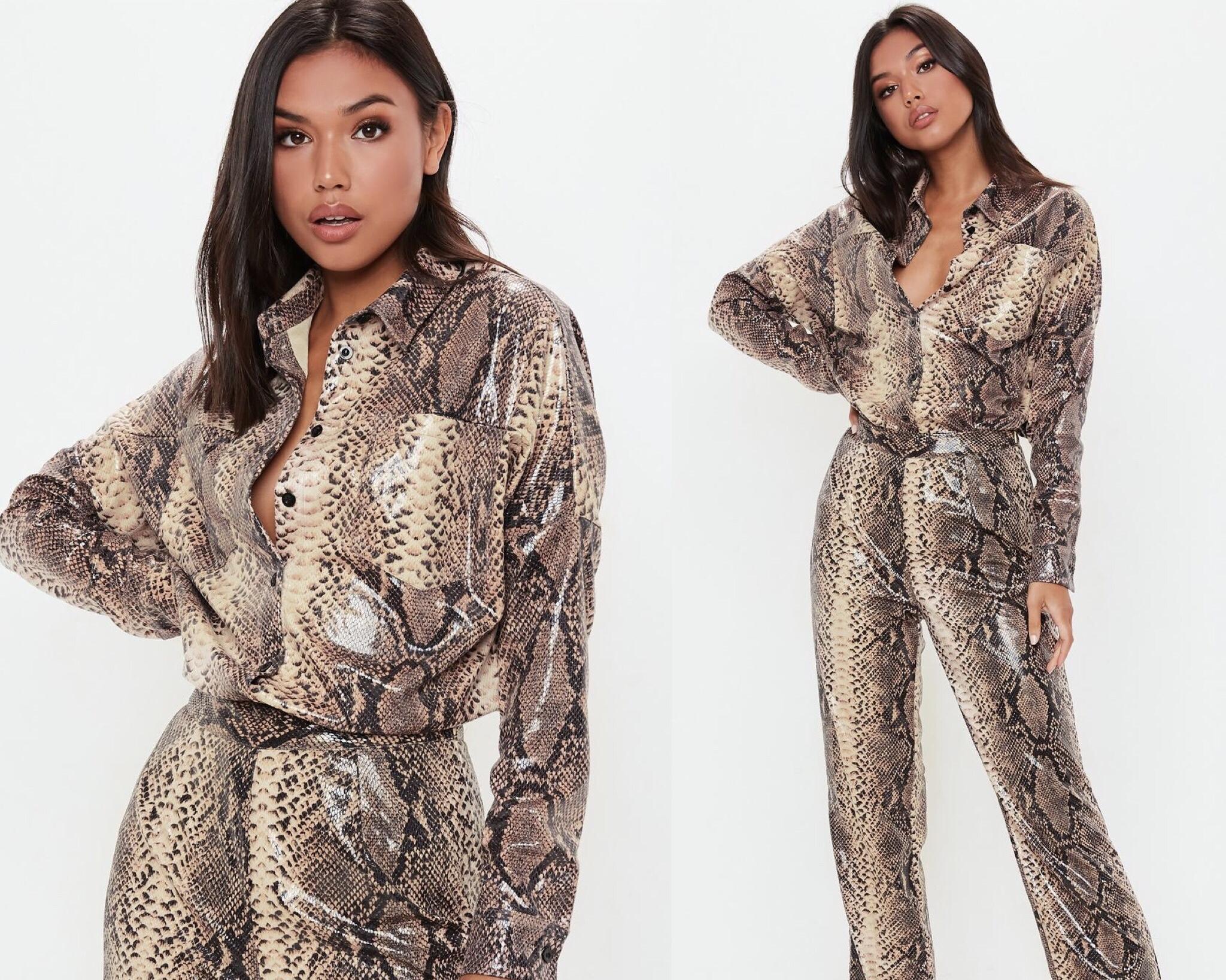 Missguided snake print jumpsuit 2025