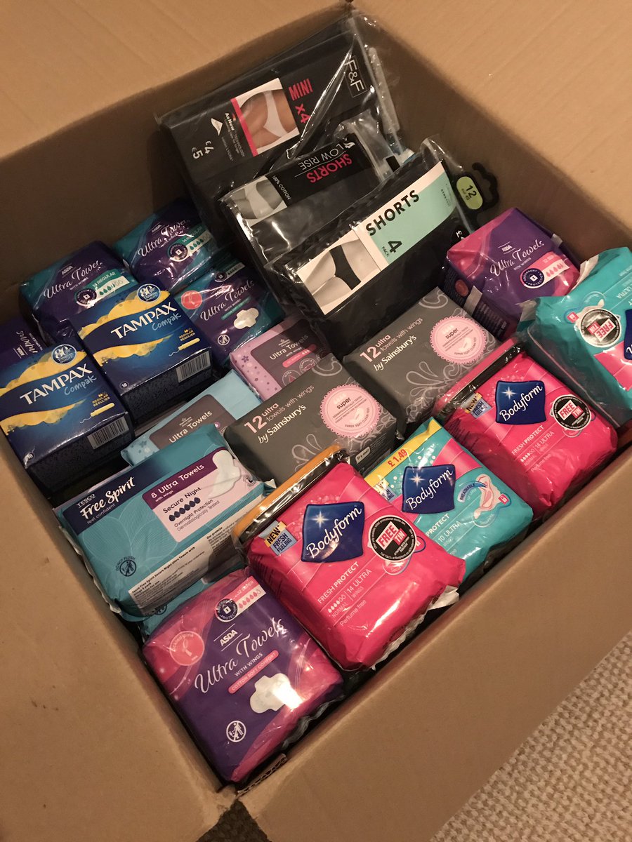 3rd year #studentmidwives at @uniofbrighton supporting #TheRedBoxProject to end #periodpoverty. Over 50 packs of sanitary products and knickers donated 💕@BMidwiferysoc @brightmidwifery