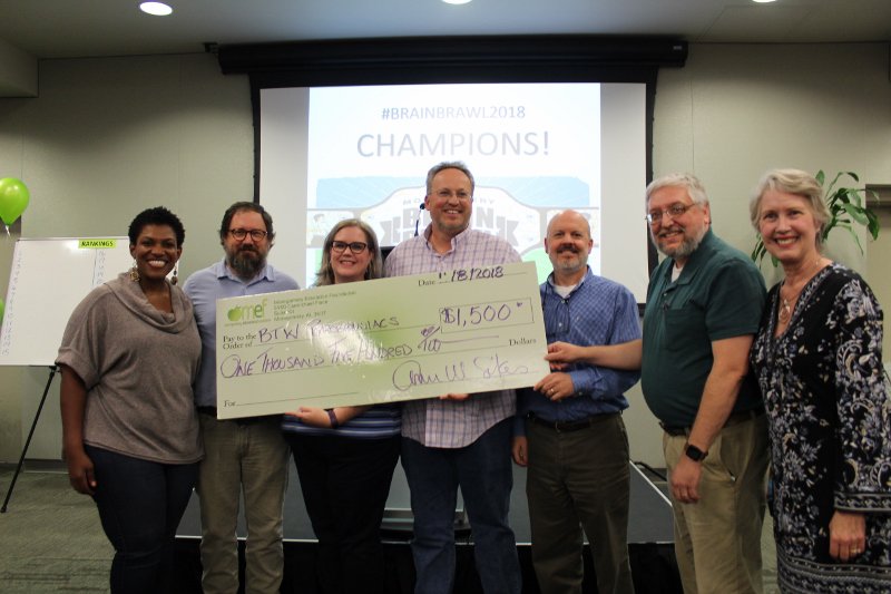 First Place- BTW Pyrobrainiacs, competing on behalf of Booker T. Washington Magnet, won $1500. A member of the BTW Pyrobrainics had the winning ticket in the drawing for $500 to go to the MPS School of choice. Booker T. Washington Magnet will receive $2000 total. #BrainBrawl2018