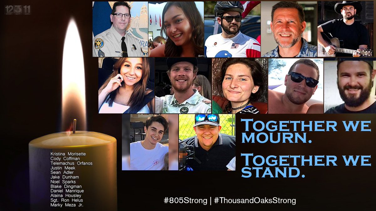 NewsChannel312's tweet image. Remember the victims. #805Strong #ThousandOaksStrong #borderlineshooting