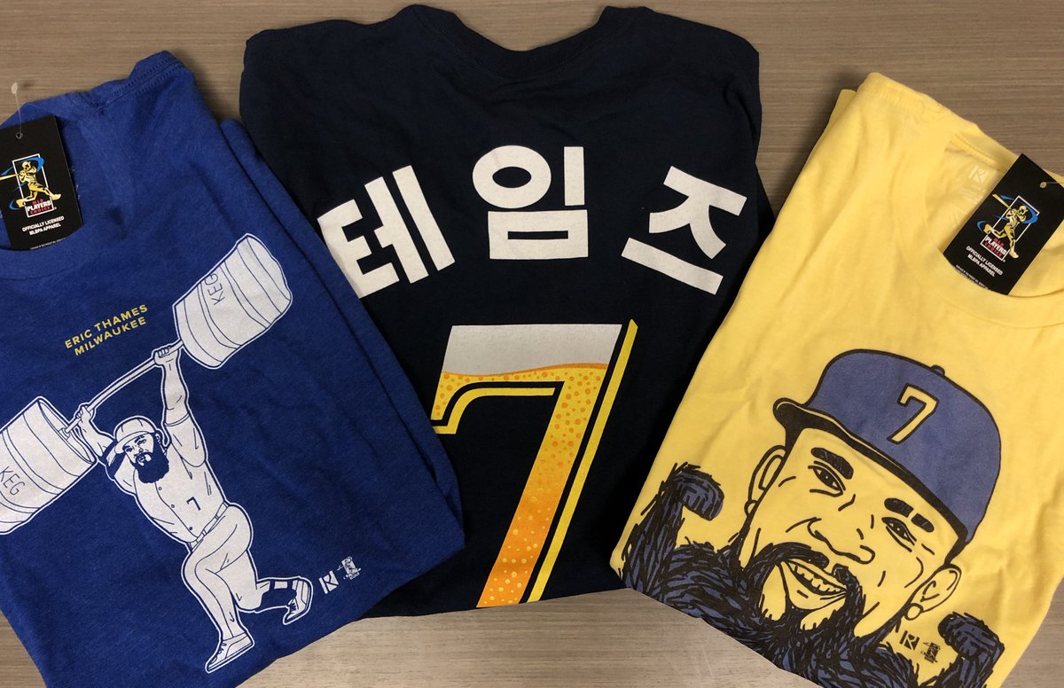 In honor of <a href="/EricThames/">Eric Thames 테임즈</a> birthday, we're giving away some tees!

RETWEET for your chance to win one!

RULES: mlb.com/brewers/social…