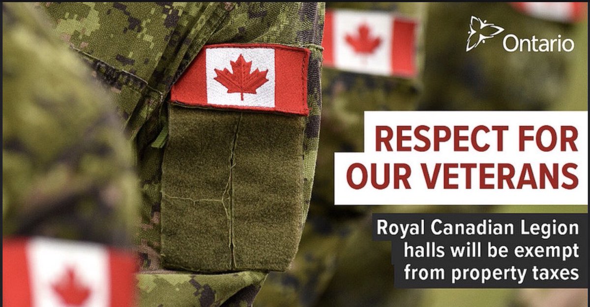ToddSmithCANDU's tweet photo. Legion halls play a vital role for veterans and their families across Ontario. That's why we have announced we will be easing the burden on them by ensuring they pay NO property tax. #onpoli #respectforourveterans https://t.co/b43wOSeHHb