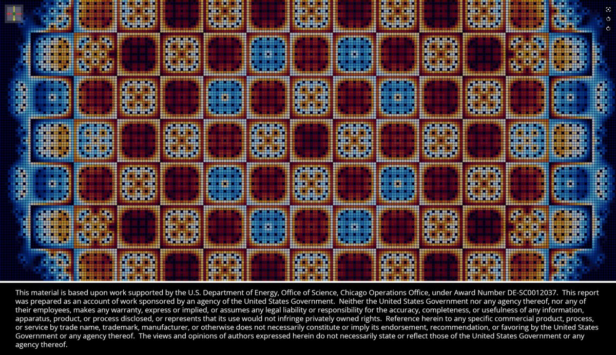 Kitware's tweet image. Here&apos;s a preview of what we will show at #SC18 booth 3735. These visualizations present the layout of pin power in a #nuclear reactor core with different color tables/states. #RenderedInParaView 5.6 #hpcinspires
