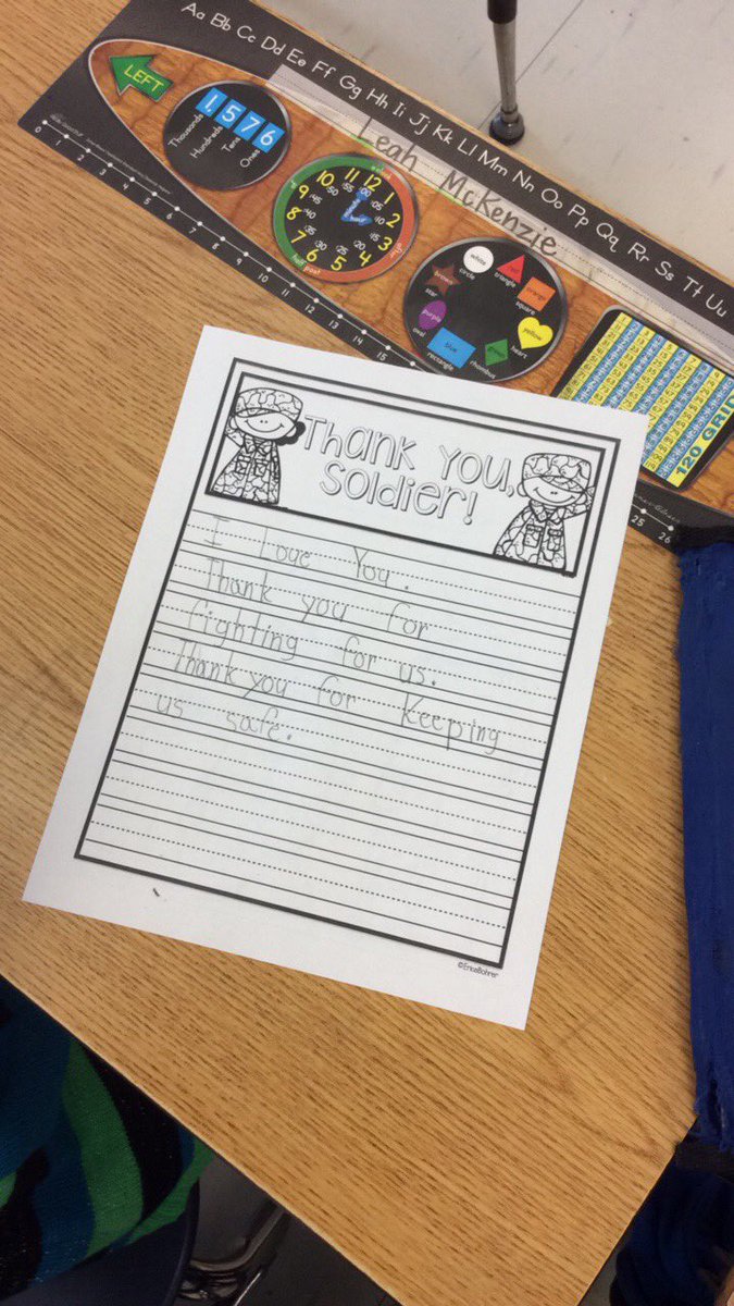 misswocken's tweet photo. We talked about #VeteransDay2018 Day today. We are writing thank you notes to honor those who’ve served in our #ArmedForces. 

If you have served our country, we thank you sincerely!

#SunsetRPS #WockenIntoFirst https://t.co/4j2ND7i2Su