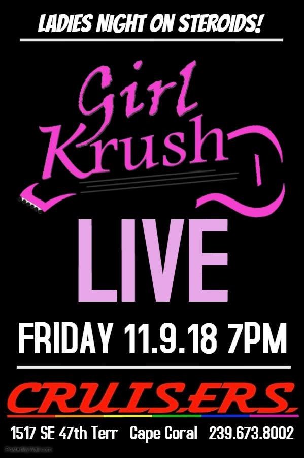 cruisersCC's tweet photo. Dynamite Street Eatz is here! At 7pm we have Girl Krush taking the stage with their 80’s and Pop awesomeness and at 10pm Veronica Bond returns to DRAGNET with special guest Keith Cummings. See you later sweeties! https://t.co/FfzbbuUBCl