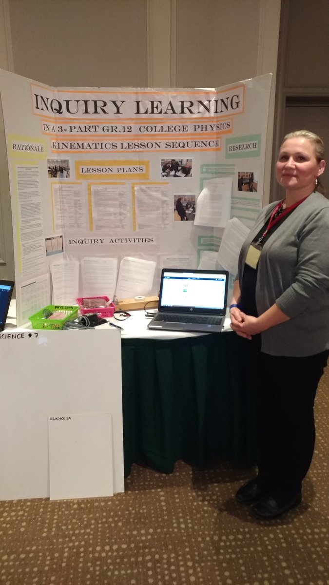 KinPe20's tweet photo. The culmination of a great, year-long project in #Science, #Physics, #inquiry learning, #blendedlearning &amp; #eLearning! Grateful to represent #MadonnaCSS  and Secondary #TCDSB as part of #STAOProjectInnovation at #STAO2018 ! 👍😁 https://t.co/N6vjMZDadW