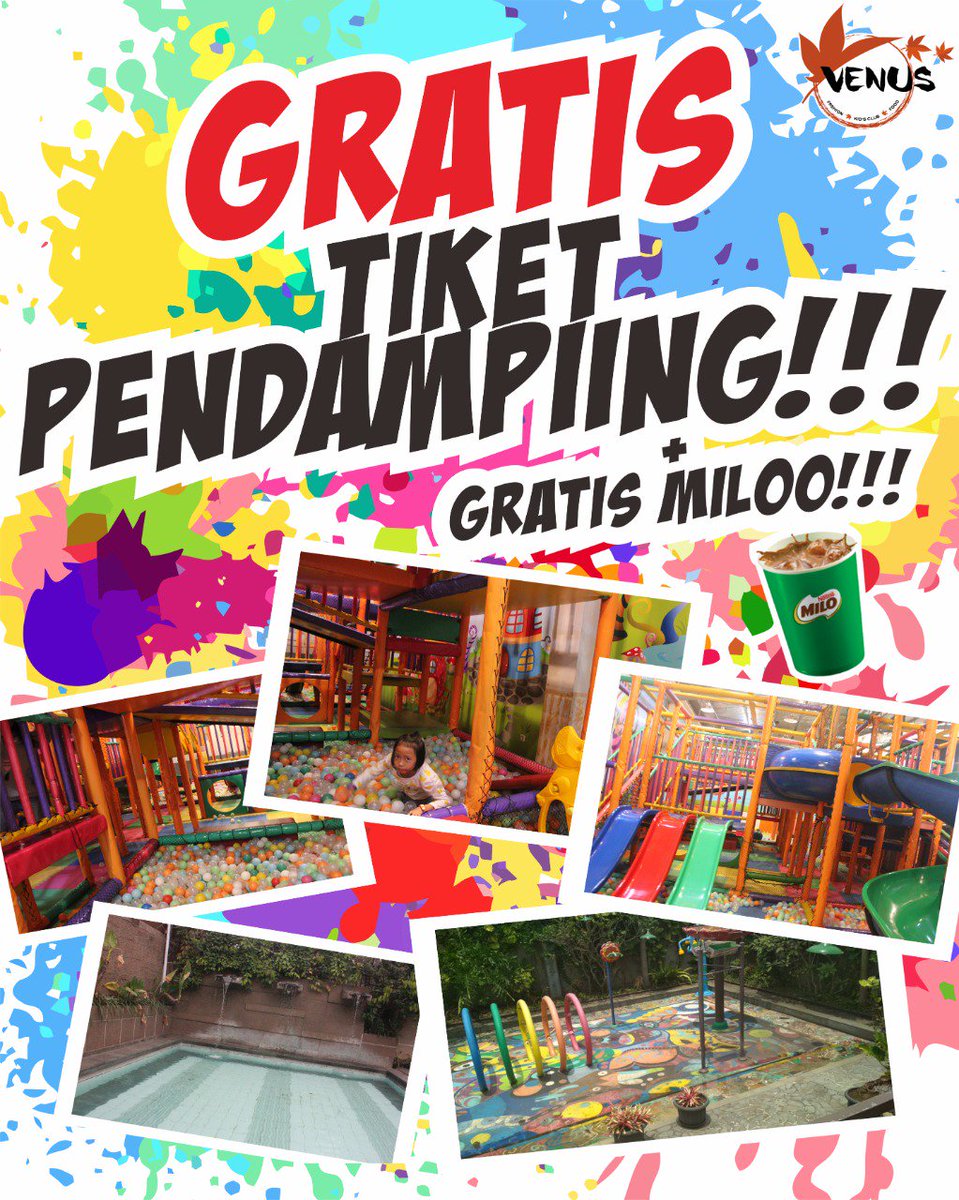 GRATIS TIKET PENDAMPING + Gratis Milo!!! Di Setiap Pembelian Kid's Land Dan Rainbow Water Park
Selama Bulan November
Hanya di <a href="/venuscimahi/">Venus Cimahi</a> 
VENUS CIMAHI
JL.Gandawijaya no.118
CIMAHI