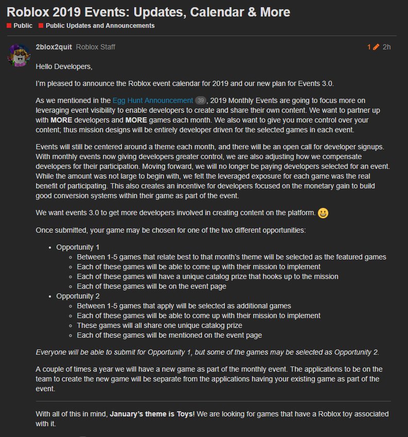 Ozzypig On Twitter If Roblox Wants More Developers Involved In Creating Content For Events They Ought To Pay Their Developers Forexposure Txt Source Https T Co Qpdwaec6fj Https T Co M6f1pnx7l1 - roblox dev forum egg hunt 2019