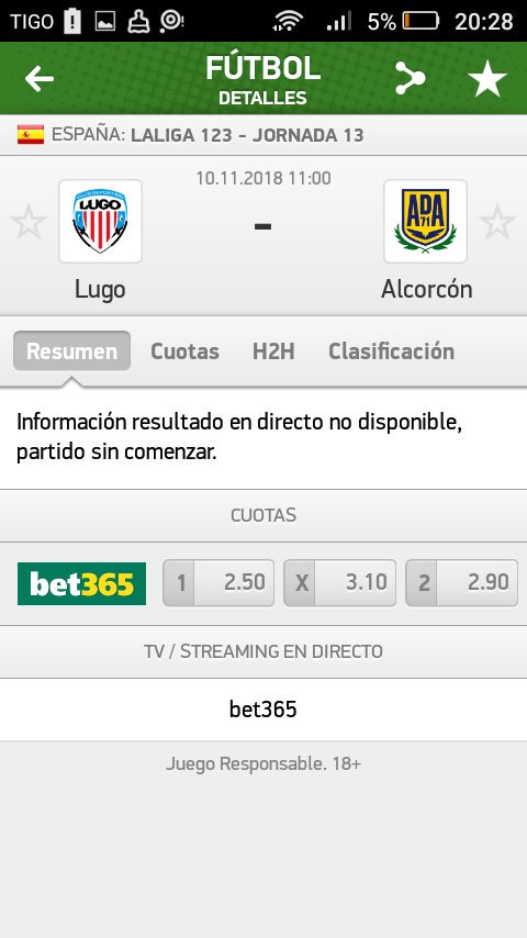 Apuesta #91
10/11/2018

Liga 123
Lugo vs Alcorcon

• Pick: Gana Alcorcon

• Cuota: 2.83

• Inversion: $30 dolares

#Tipster #ApuestasRecomendadas #FreePicks #ApuestasDeportivas