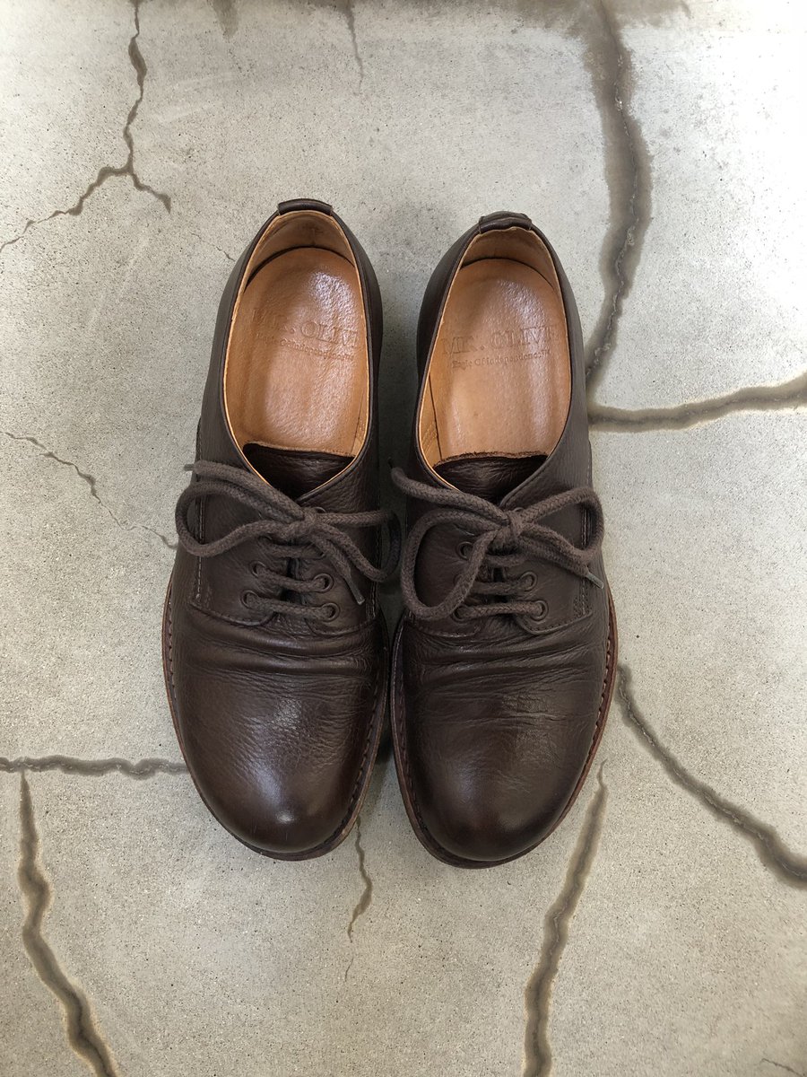 ミスターオリーブ/ウォータープルーフシュリンクレザー / ポストマンシューズ MR.OLIVE（ミスターオリーブ）の「【撥水レザー】ウォータープルーフ