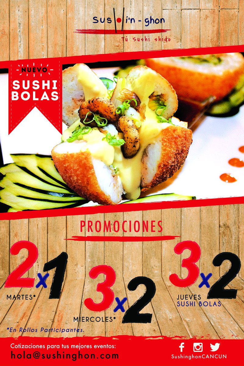 Sushinghon's tweet photo. Excelente fin #Sushinghoners
Les compartimos nuestro menú actualizado!

A entrarle que ya es #findesemana !!!😜

#YoSoYSushinghon
#SushinghonCancun
#Sushinghon
#HoyComoSushi https://t.co/fxrQPTpKVC