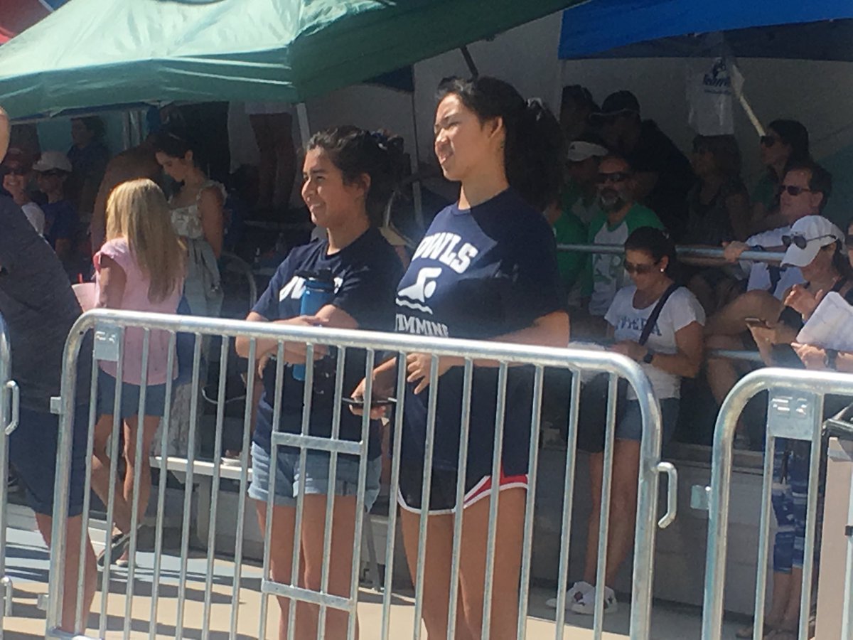 2 Loyal Swim Team members supporting team members at Regionals today—Sydney and Rebekah