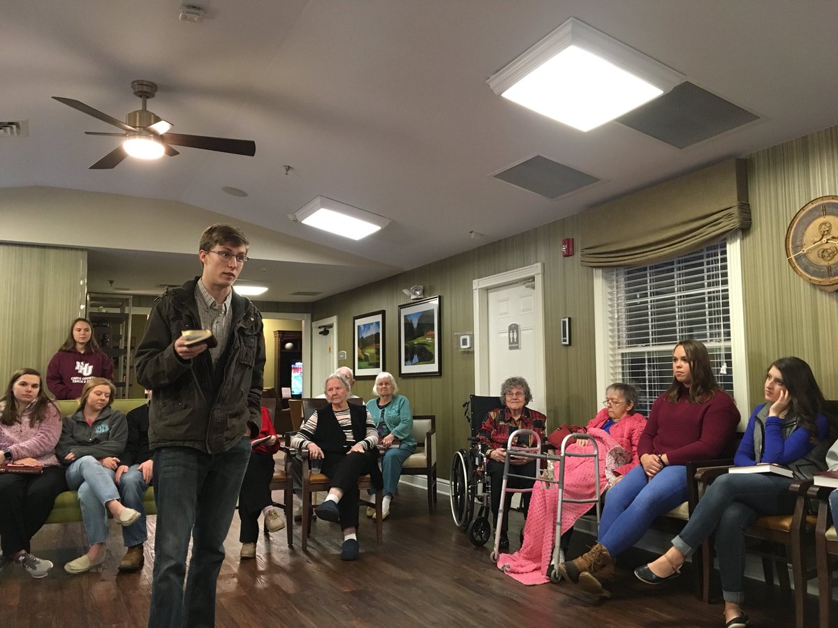 FHUStudentGov's tweet photo. We had another great devotional today with the residents at Southern Oaks! https://t.co/uNtDG7bAru