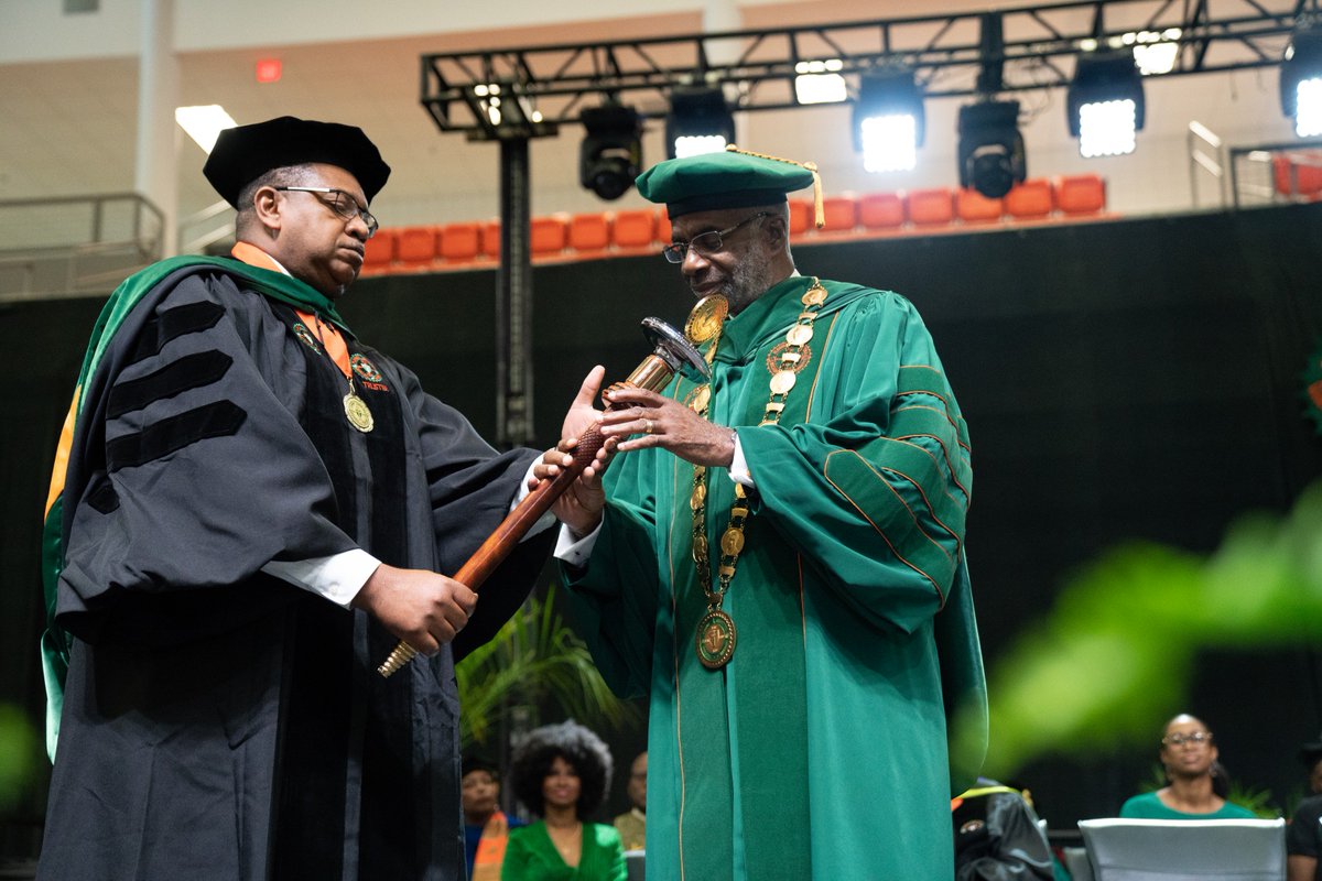 FAMU_1887's tweet photo. Delegates from as far as Brazil and South Africa to Chicago and Louisiana gathered today to celebrate the Inauguration of Larry Robinson, Ph.D., as the 12th University President in FAMU’s 131-year history! View the photo album on FAMU's Facebook page. #FAMUinauguration https://t.co/auXSJAsSTB