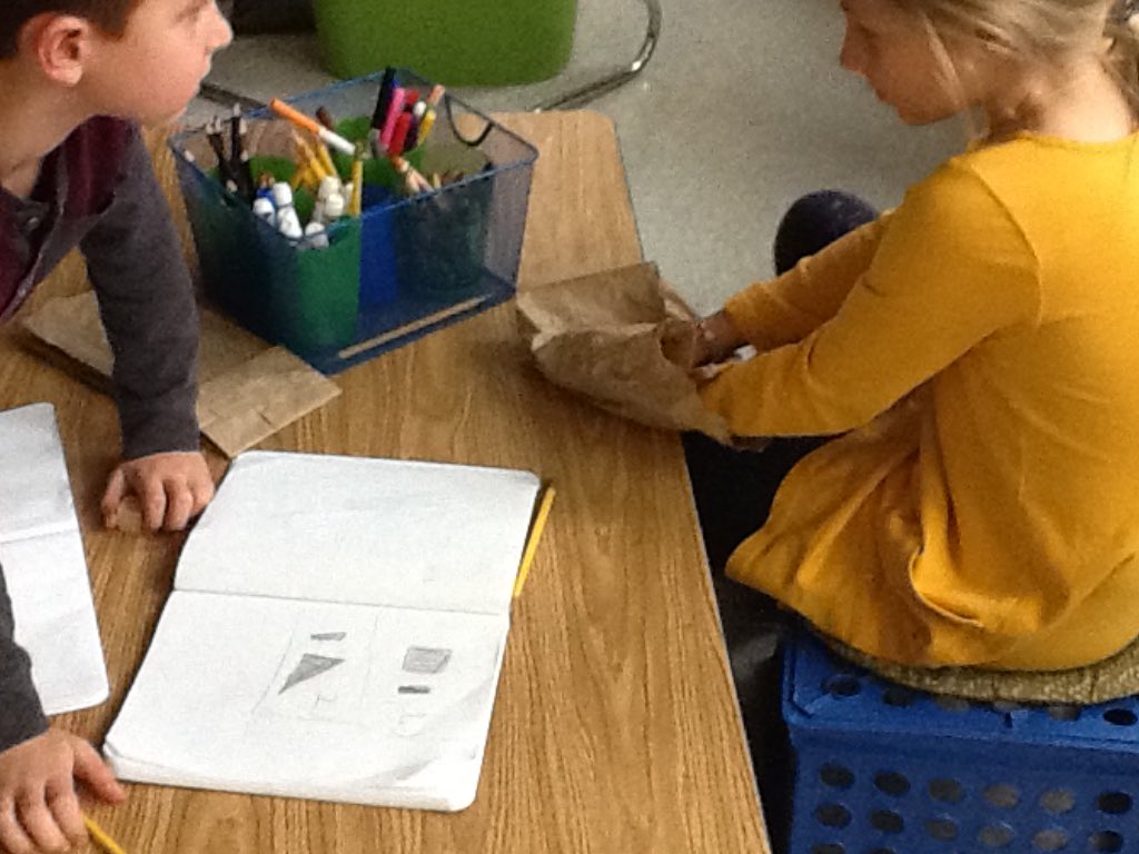 OSheaKathy's tweet photo. Trace a Face was challenging and engaging. Shape detectives are working hard. #Investigations https://t.co/CLhmV1E1Ld